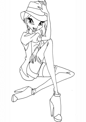 Winx Club Tecna Disco Coloring Page